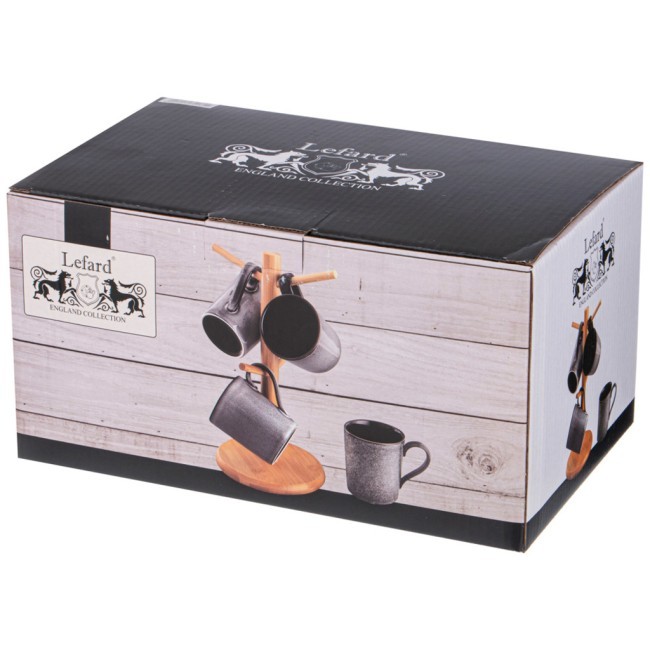 Набор кружек lefard "graphite" на дер. подставке 4 шт. 300 мл 11,5*8*9,5 см Lefard (474-232) Набор кружек lefard "graphite" на дер. подставке 4 шт. 300 мл 11,5*8*9,5 см Lefard (474-232)