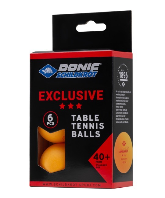 Мяч для настольного тенниса Donic 3* Exclusive, оранжевый, 6 шт. (2111837) Мяч для настольного тенниса Donic 3* Exclusive, оранжевый, 6 шт. (2111837)