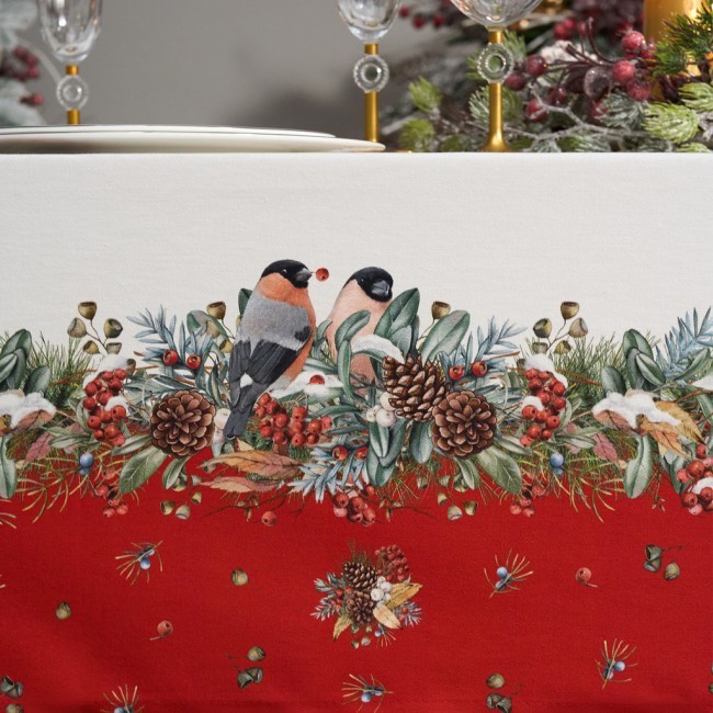 Скатерть "морозко.снегири" 140х300см ,красный, 100% хлопок,твил пропитка Lefard (850-745-25) Скатерть "морозко.снегири" 140х300см ,красный, 100% хлопок,твил пропитка Lefard (850-745-25)
