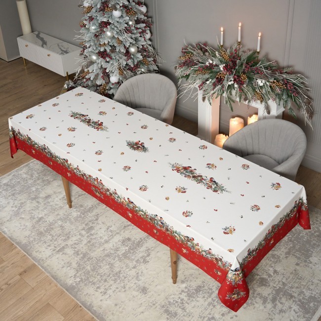 Скатерть "морозко.снегири" 140х300см ,красный, 100% хлопок,твил пропитка Lefard (850-745-25) Скатерть "морозко.снегири" 140х300см ,красный, 100% хлопок,твил пропитка Lefard (850-745-25)