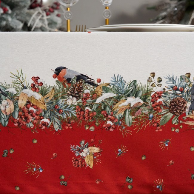 Скатерть "морозко.снегири" 140х300см ,красный, 100% хлопок,твил пропитка Lefard (850-745-25) Скатерть "морозко.снегири" 140х300см ,красный, 100% хлопок,твил пропитка Lefard (850-745-25)