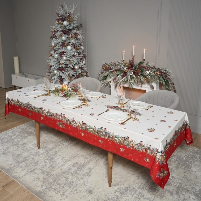 Скатерть "морозко.снегири" 140х300см ,красный, 100% хлопок,твил пропитка Lefard (850-745-25) Скатерть "морозко.снегири" 140х300см ,красный, 100% хлопок,твил пропитка Lefard (850-745-25)
