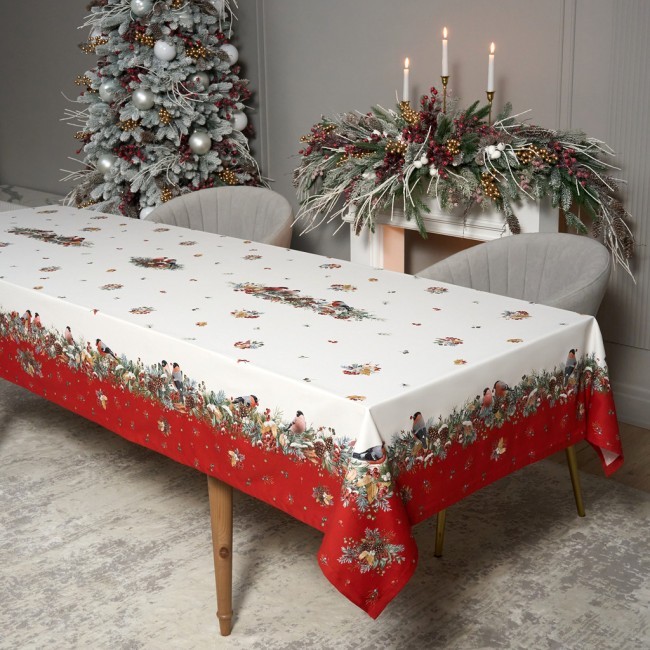 Скатерть "морозко.снегири" 140х300см ,красный, 100% хлопок,твил пропитка Lefard (850-745-25) Скатерть "морозко.снегири" 140х300см ,красный, 100% хлопок,твил пропитка Lefard (850-745-25)
