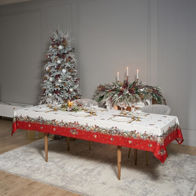 Скатерть "морозко.снегири" 140х300см ,красный, 100% хлопок,твил пропитка Lefard (850-745-25) Скатерть "морозко.снегири" 140х300см ,красный, 100% хлопок,твил пропитка Lefard (850-745-25)