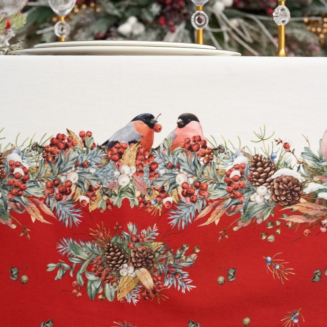 Скатерть "морозко.снегири" 140х300см ,красный, 100% хлопок,твил пропитка Lefard (850-745-25) Скатерть "морозко.снегири" 140х300см ,красный, 100% хлопок,твил пропитка Lefard (850-745-25)