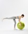БЕЗ УПАКОВКИ Фитбол STARFIT GB-111 антивзрыв, 1200 гр, с ручным насосом, лаймовый, 75 см (2118380)
