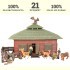 Набор фигурок животных серии "На ферме": Ферма игрушка, слон, львица, олени, филин, фермеры, инвентарь - 21 предмет (ММ205-074)