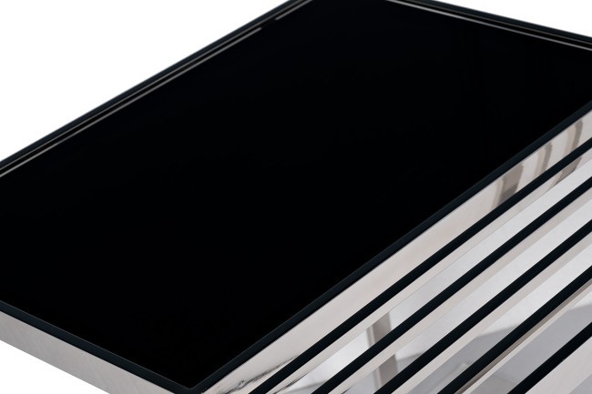 Стол журнальный черн.стекло/серебро 55*55*55 см (TT-00012315)