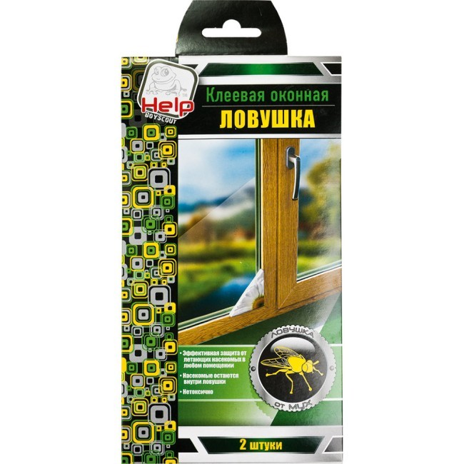 Клеевая ловушка HELP от мух на окна 2 шт.(80242) (53013)