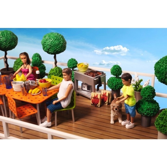 Кукольный домик "Стокгольм", с розетками для освещения, с бассейном, для кукол 12 см (LB_60903200)