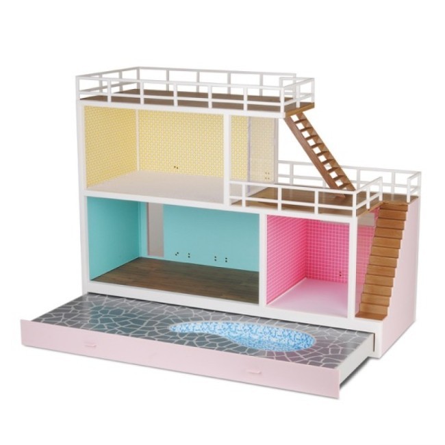 Кукольный домик "Стокгольм", с розетками для освещения, с бассейном, для кукол 12 см (LB_60903200)