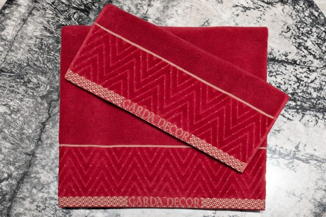 Полотенце Орсетто бордовое 50*90 (TT-00012102)