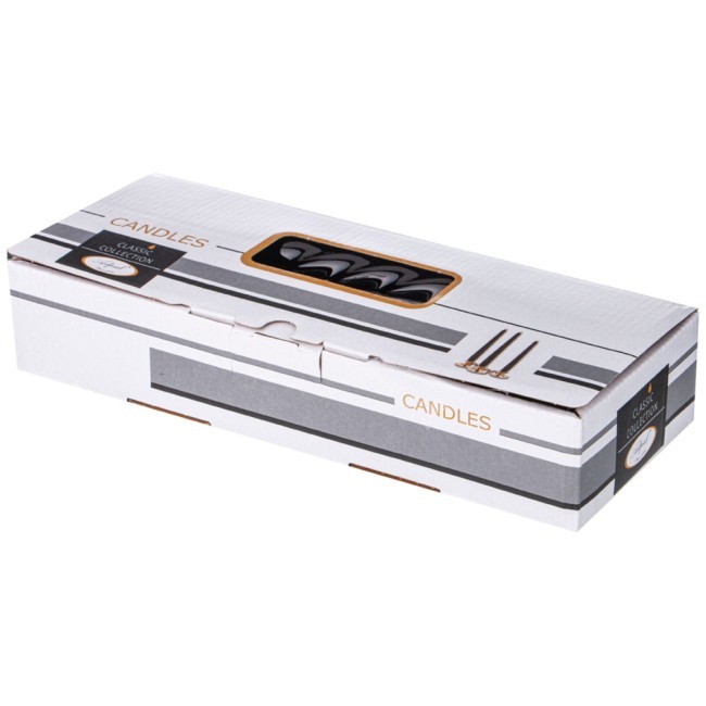 Набор свечей из 10 штук крученые лакированный черный высота 23 см Adpal (348-846)