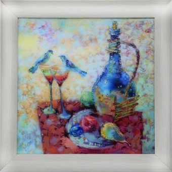 Картина Натюрморт Романтический пикник с кристаллами Swarovski (1613)