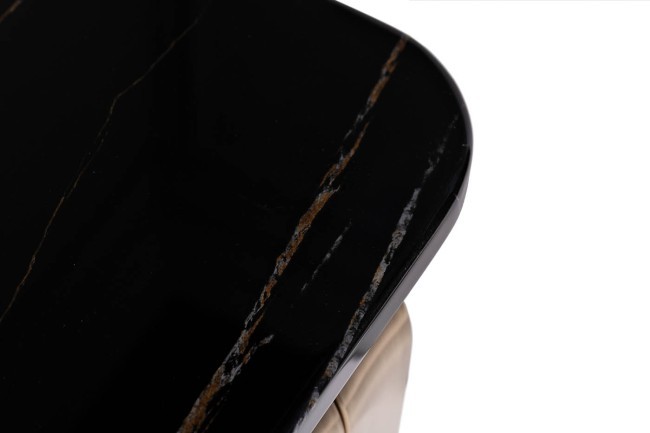 Стол журнальный иск. камень черный / золото 50*50*50см (TT-00009653)