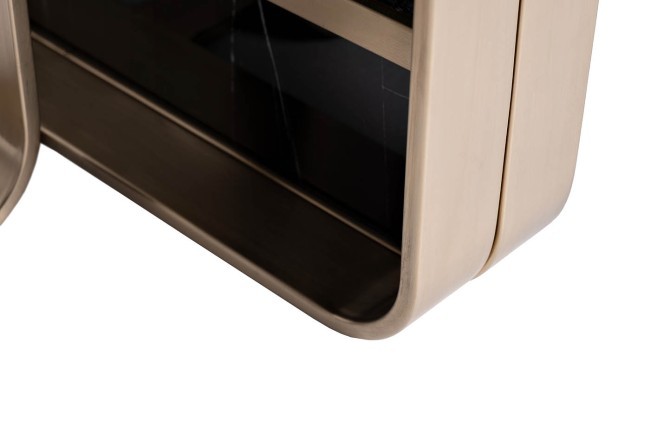 Стол журнальный иск. камень черный / золото 50*50*50см (TT-00009653)