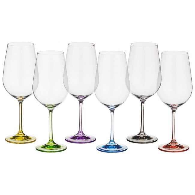 Набор бокалов для вина из 6 шт. "rainbow" 350 мл высота=22 см Bohemia Crystal (674-414) Набор бокалов для вина из 6 шт. "rainbow" 350 мл высота=22 см Bohemia Crystal (674-414)