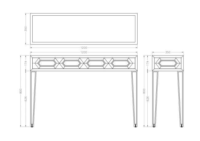 Консоль зеркальная  120*35*80см (TT-00002020)