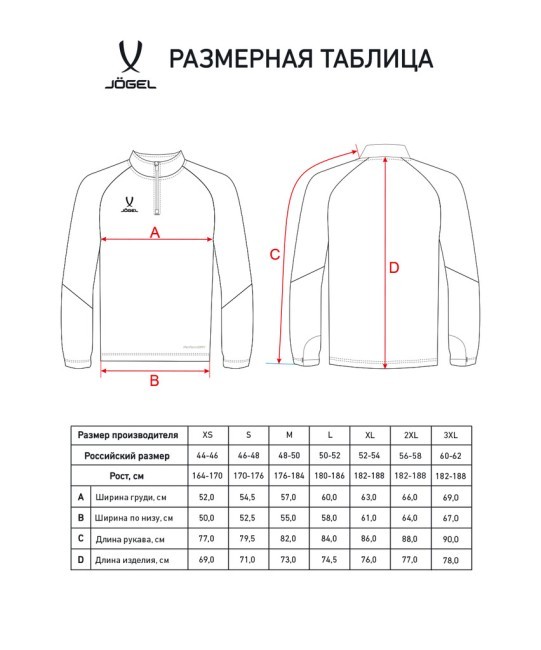 Джемпер тренировочный JÖGEL PREMIER PerFormDRY Training 1/4 Zip Fleece Top, красный (2123098)