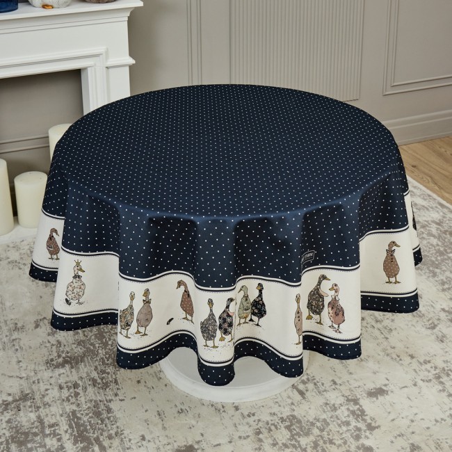 Скатерть круглая "family farm" 190см ,синий, 100% хлопок, твил, с пропиткой Lefard (850-742-22) Скатерть круглая "family farm" 190см ,синий, 100% хлопок, твил, с пропиткой Lefard (850-742-22)