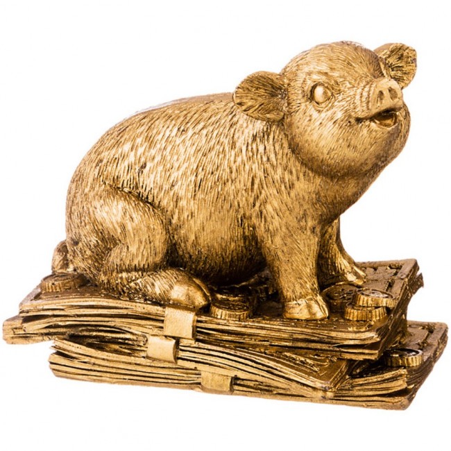 Фигурка "бронзовая свинка с деньгами" 8,3*4,5*6,4 см Lefard (117-273)