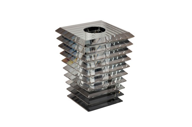 Ваза-подсвечник "хрустальная" цвет серый 13.5*13.5*19см (TT-00009511)