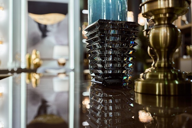 Ваза-подсвечник "хрустальная" цвет серый 13.5*13.5*19см (TT-00009511)