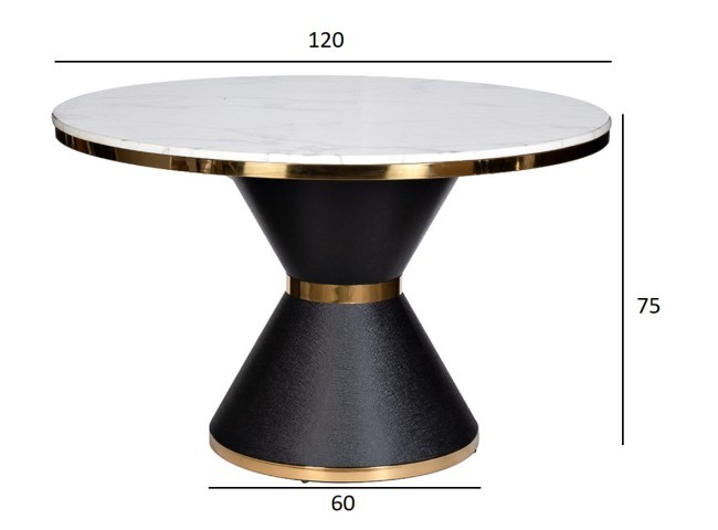 Стол обеденный иск.мрам Bianca Luna/черн.мет d120*75 (TT-00005997) Стол обеденный иск.мрам Bianca Luna/черн.мет d120*75 (TT-00005997)