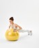 БЕЗ УПАКОВКИ Фитбол STARFIT GB-111 антивзрыв, 900 гр, с ручным насосом, желтый, 55 см (2117751)