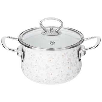 Кастрюля эмалированная agness со стеклянной крышкой серия "вивьен", 1.5 л, 16*10 см Agness (915-145) Кастрюля эмалированная agness со стеклянной крышкой серия "вивьен", 1.5 л, 16*10 см Agness (915-145)