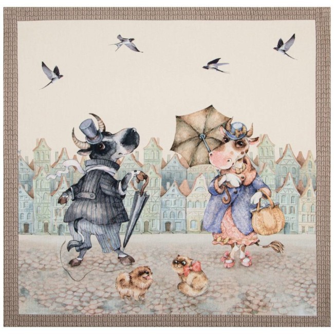 Комплект салфеток 2шт  "променад"40х40 см ,бежевый, 100% хлопок,твил Lefard (850-729-8)