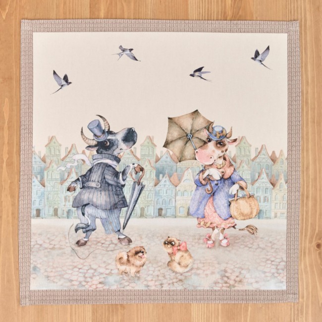 Комплект салфеток 2шт  "променад"40х40 см ,бежевый, 100% хлопок,твил Lefard (850-729-8)