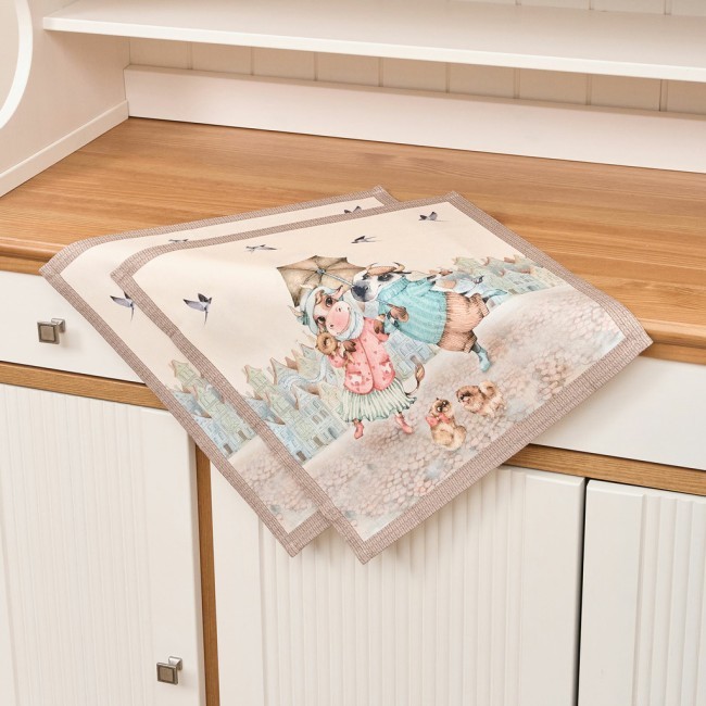 Комплект салфеток 2шт  "променад"40х40 см ,бежевый, 100% хлопок,твил Lefard (850-729-8)