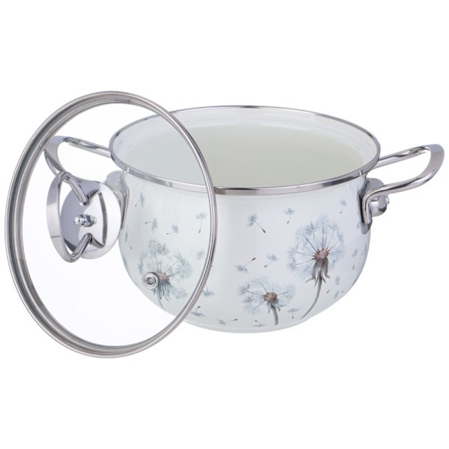 Кастрюля agness эмалированная со стеклянной крышкой серия "dandelion", 2,0 л диа. 18см Agness (943-056) Кастрюля agness эмалированная со стеклянной крышкой серия "dandelion", 2,0 л диа. 18см Agness (943-056)