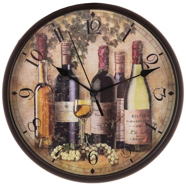 Часы настенные кварцевые "chef kitchen" 24,5 см. диаметр циферблата=23 см. Lefard (220-364)