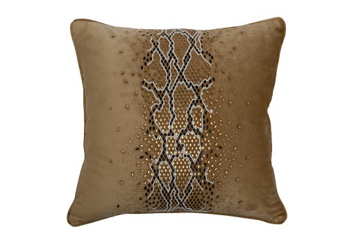 Подушка со стразами "Питон" золотая 45*45 (TT-00014430)