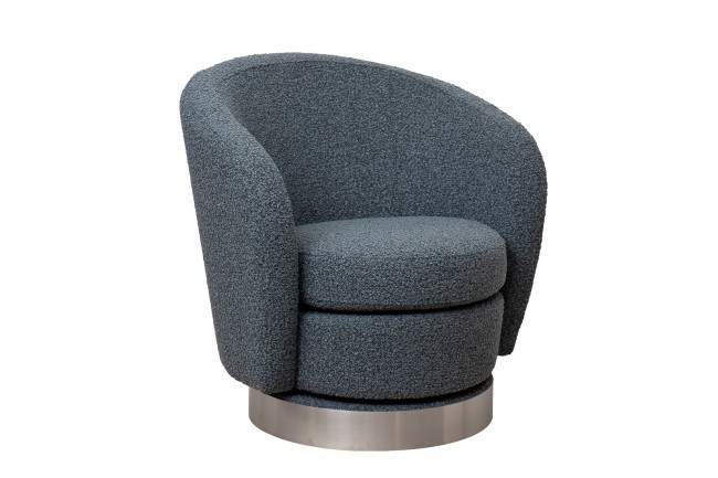 Кресло Napoli вращающееся, букле т.серое Orso Mare 76*76*76см (TT-00015135)