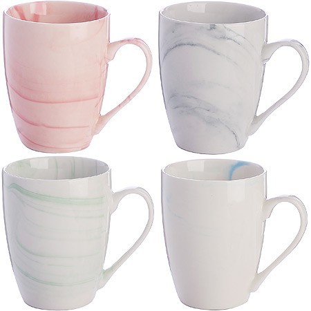 Кружка 340 мл Белый мрамор (мин. 4шт)LR (31236) Кружка 340 мл Белый мрамор (мин. 4шт)LR (31236)