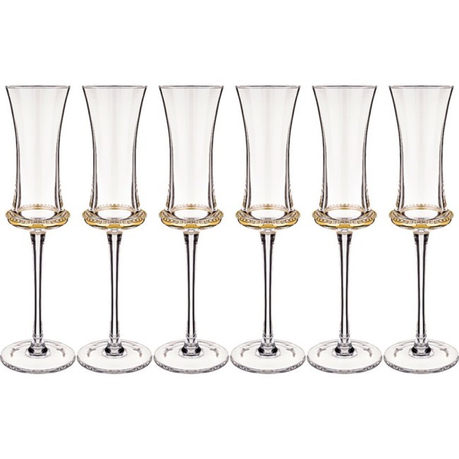 Набор из 6-ти бокалов для шампанского "уайнд" 130 мл. серия "muza color" Dalian Hantai (595-004)