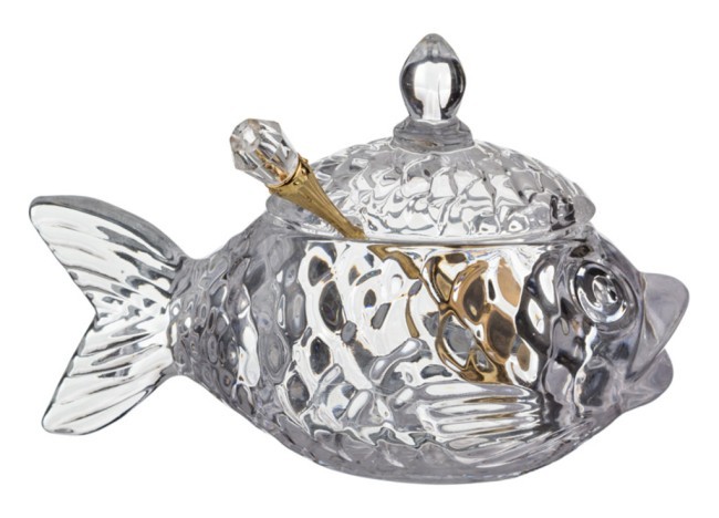 Икорница с ложкой "рыбка" 110 мл. 15,5*7,5 см высота=10 см. коллекция "muza" Lefard (355-231)