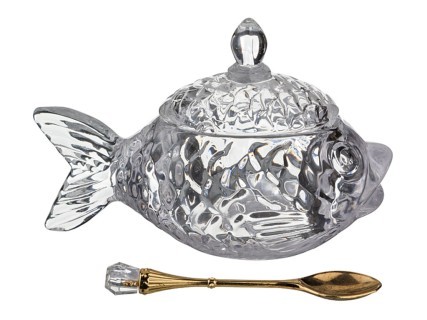 Икорница с ложкой "рыбка" 110 мл. 15,5*7,5 см высота=10 см. коллекция "muza" Lefard (355-231)