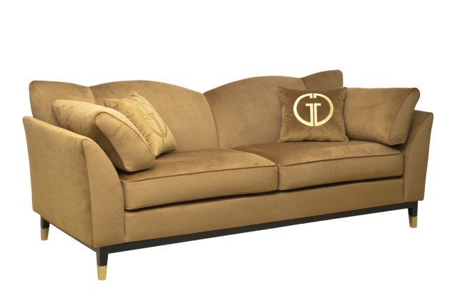 Диван Siena трехм.без мех.,велюр коричневый Colt004 228*92*92см (TT-00011978)