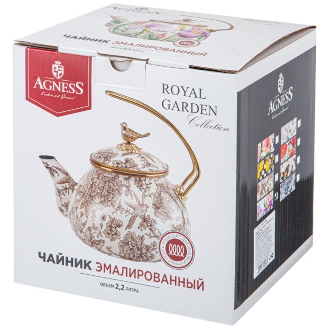 Чайник эмалированный agness, серия irises, 2,2л подходит для индукцион.плит Agness (950-576) Чайник эмалированный agness, серия irises, 2,2л подходит для индукцион.плит Agness (950-576)