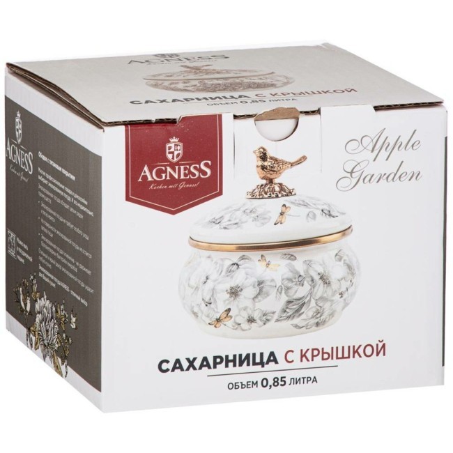 Сахарница agness эмалированная, серия яблоневый сад, 850mл Agness (950-534) Сахарница agness эмалированная, серия яблоневый сад, 850mл Agness (950-534)