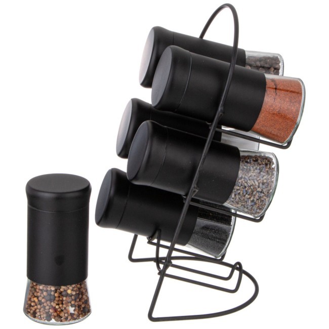 Набор баночек для специй из 6 шт. на метал. подставке Agness (172-144) Набор баночек для специй из 6 шт. на метал. подставке Agness (172-144)
