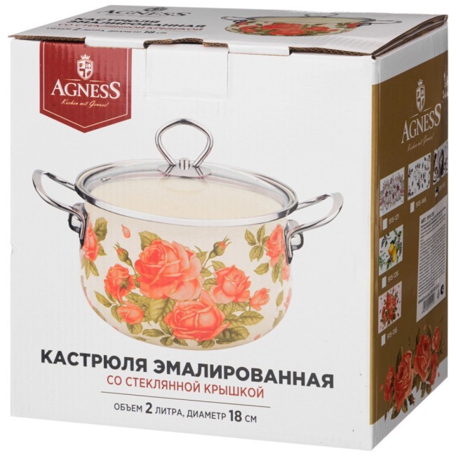 Кастрюля эмалированная agness со стеклянной крышкой серия "парижские коты", 2.0 л, 18*11 см Agness (915-151) Кастрюля эмалированная agness со стеклянной крышкой серия "парижские коты", 2.0 л, 18*11 см Agness (915-151)