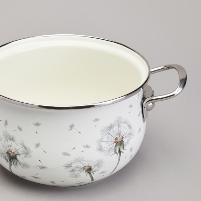 Кастрюля agness эмалированная со стеклянной крышкой серия "dandelion", 2,8 л диа. 20см Agness (943-057)