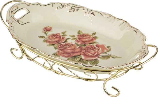 Блюдо на металл.подставке "корейская роза" 29*17 см. высота=8 см. Lefard (126-529) Блюдо на металл.подставке "корейская роза" 29*17 см. высота=8 см. Lefard (126-529)