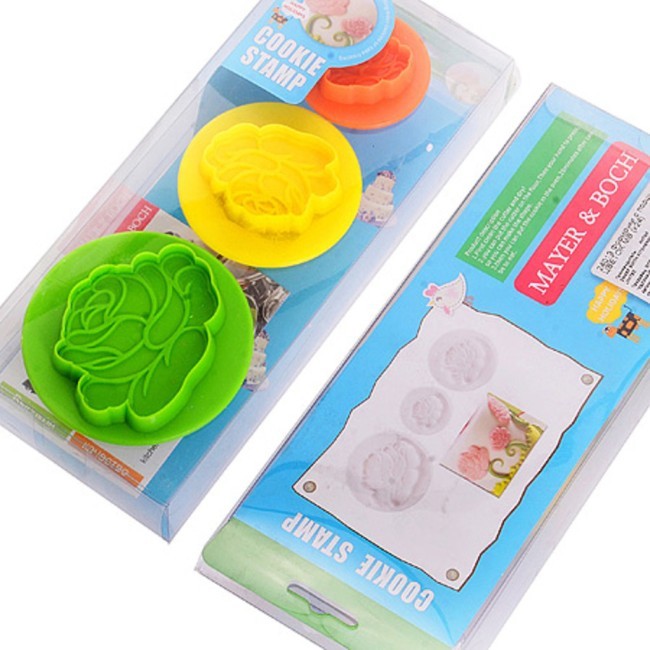 Формочки с поршнем 3пр ЦВЕТОК МВ (24013)