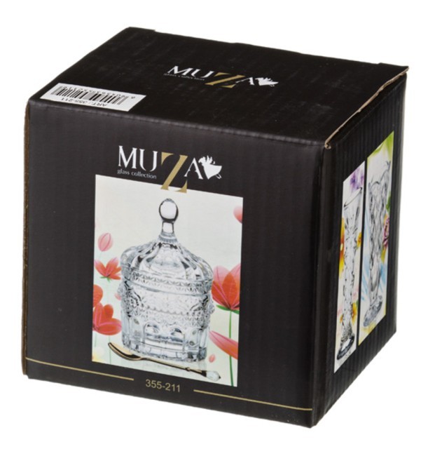 Икорница с ложкой 155 мл 8,5*8,5 см. высота=13 см. коллекция "muza" Lefard (355-211)